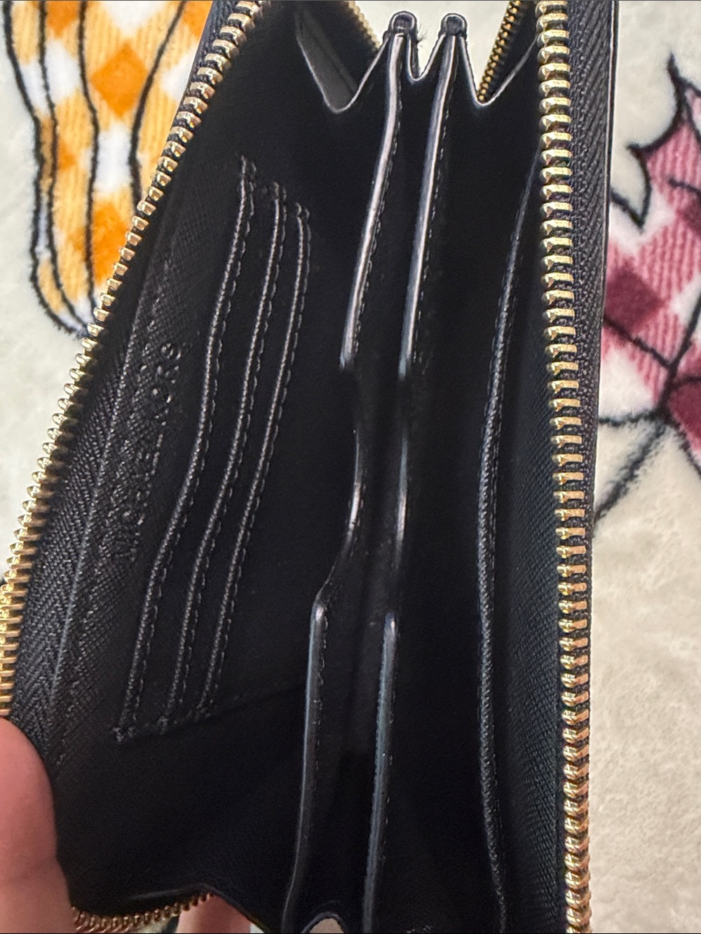 Michael Kors Black Leather Wristlet with Gold Plaque - Picture 7 of 10